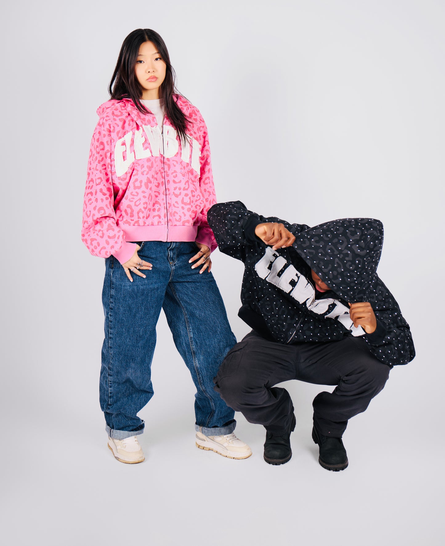 ELEV8TED Rhinestone zip up