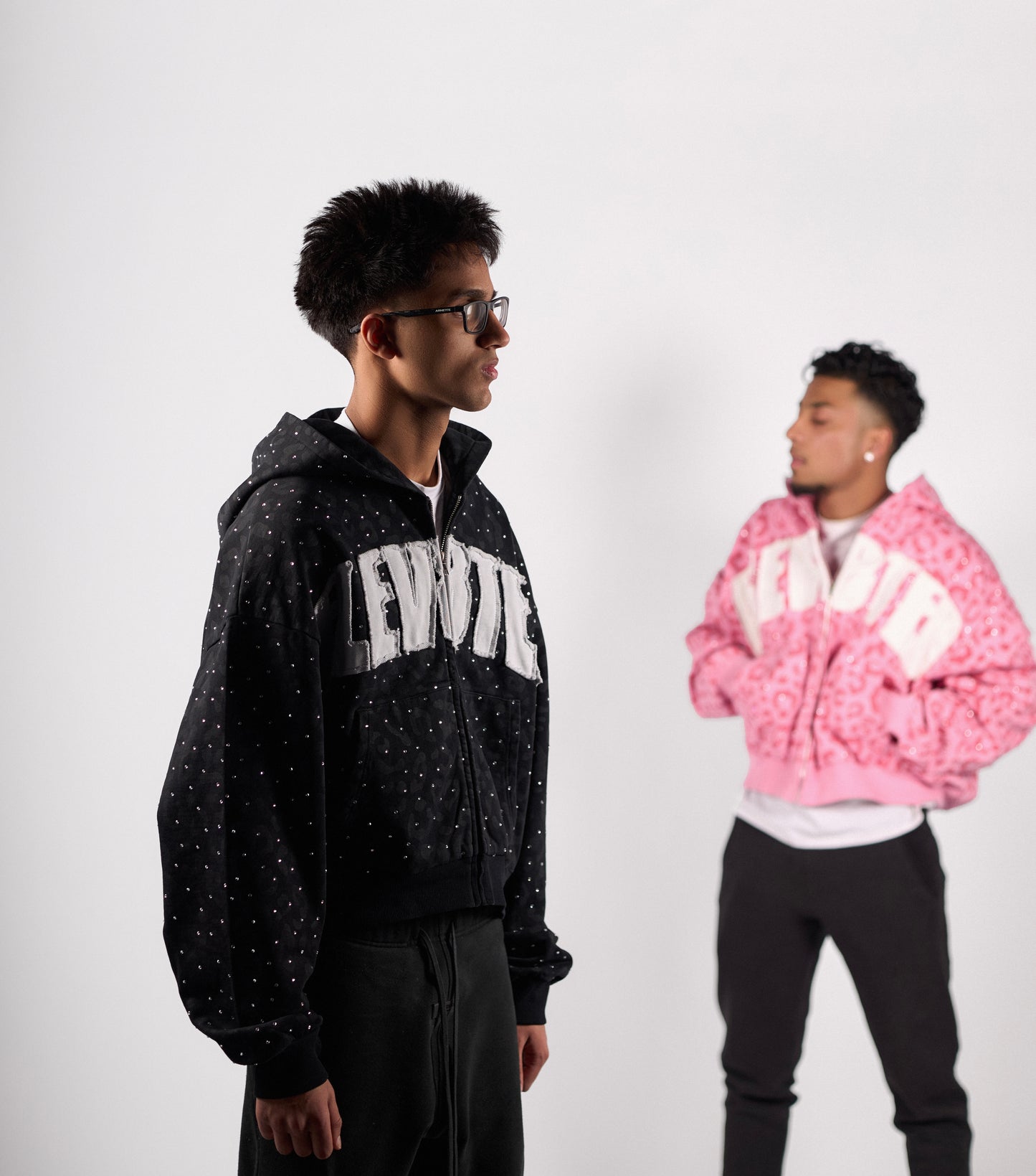 ELEV8TED Rhinestone zip up
